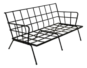 Vintage Mid Century Modern Black Wrought Iron Arthur Umanoff Style Sofa