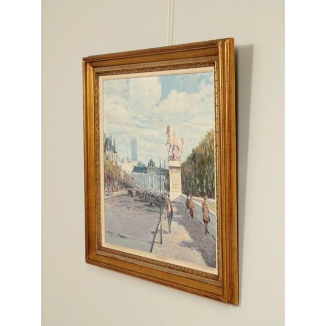 Impressionist Late 20th C. Impressionist Style 'Paris' Street Scene by George Malva For Sale - Image 3 of 13