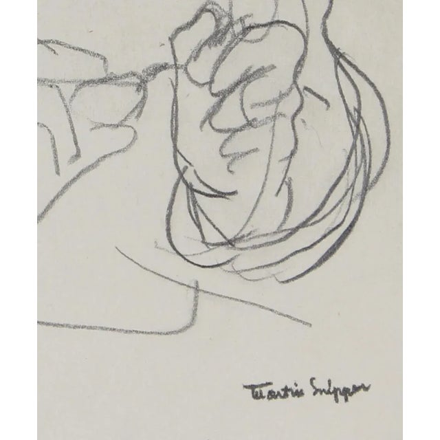 This mid 20th century graphite on paper drawing is by Expressionist painter, mixed media artist, and sculptor Martin...