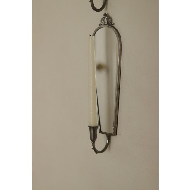 Mid-Century Swedish Pewter Sconces with Mirrors from Svenskt Tenn, Set of 2 For Sale - Image 13 of 18