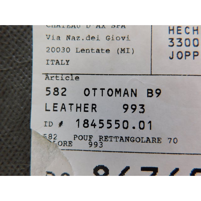 Italian Chateau d'Ax Italian Leather Club Chairs & Ottoman For Sale - Image 3 of 11