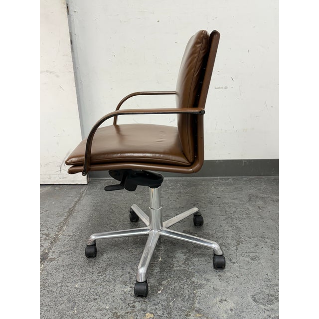 Roche Bobois Mario Bellini for Roche Bobois Vitra Figura Leather Desk Chair For Sale - Image 4 of 12