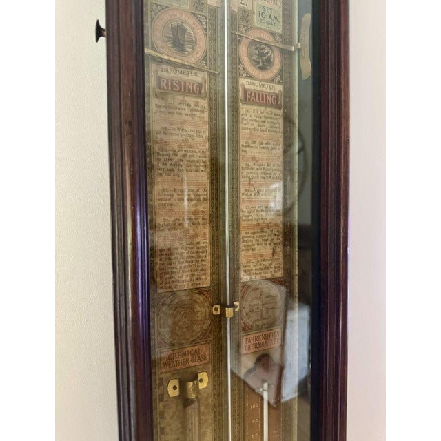 Antique Admiral Fitzroy Barometer and Clock, 1900 For Sale - Image 3 of 8