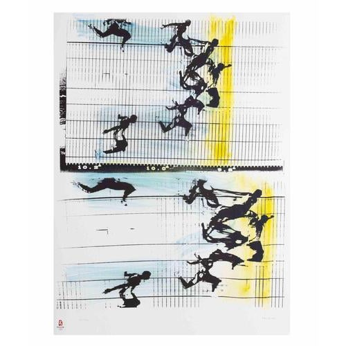 Fotofinish is a lithograph realized by Sergio Barletta in 2008. It belongs to the Suite "Olympic Games Beijing 2008"...