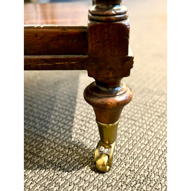 Vintage Payne Street Imports English Etagere Tiered Server, Solid Wood, Brass Casters For Sale - Image 12 of 12