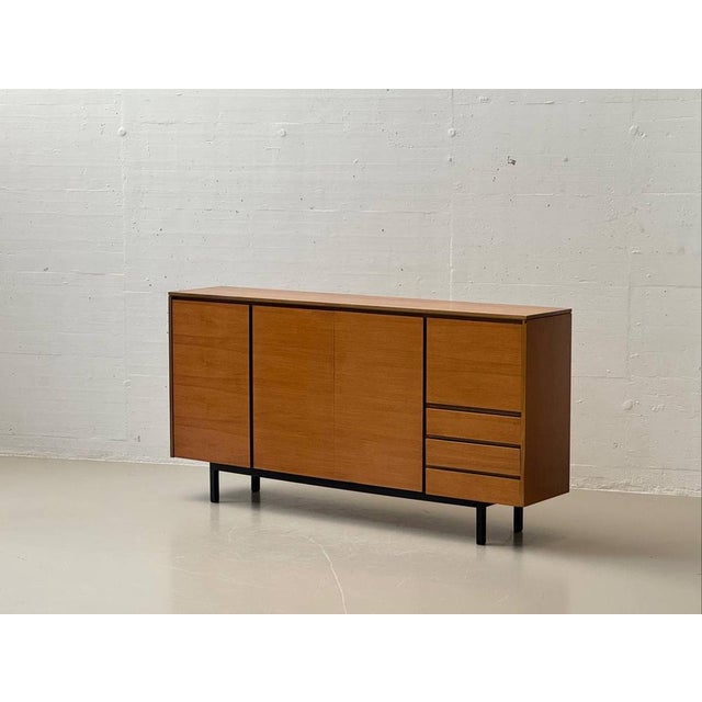 Mid-Century Modern Mid-Century Swiss Highboard with Bar Compartment in Teak, 1960s For Sale - Image 3 of 18