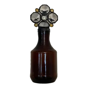 Vintage Stained Glass Amber Brown Bottle Styled After Karla Walz
