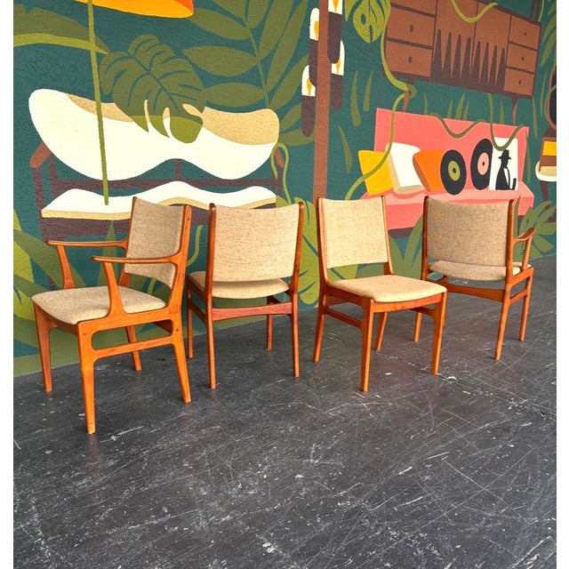 D-Scan Danish Teak Drawleaf Dining Set For Sale - Image 4 of 16