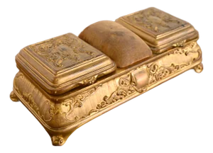 Tiffany & Co. Style Antique French Repousse Bronze Doré Jewelry Box