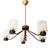 Vintage Scandinavian Ceiling Chandelier in Teak, Brass, Glass and Steel, 1960s For Sale