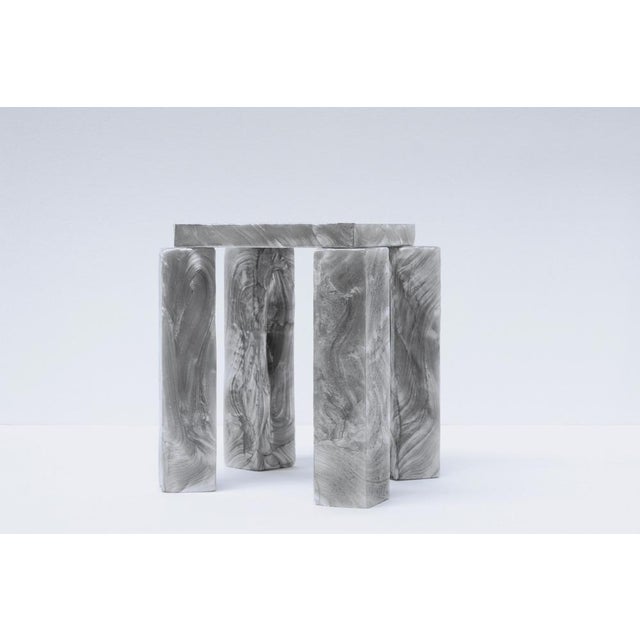 Mother of pearl side table by marten and joost sustainable design: plastic waste into timeless design\.? - measures: l 40,...