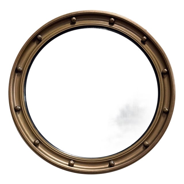 Butlers Convex Gold Gilt Wood Wall Mirror, 1920s For Sale