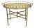 Vintage Hollywood Regency Faux Bamboo Brass Tray Table For Sale