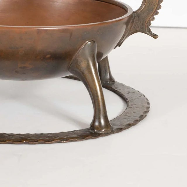 1920s Sculptural Bronze Ashtray by Oscar Bach For Sale - Image 5 of 8