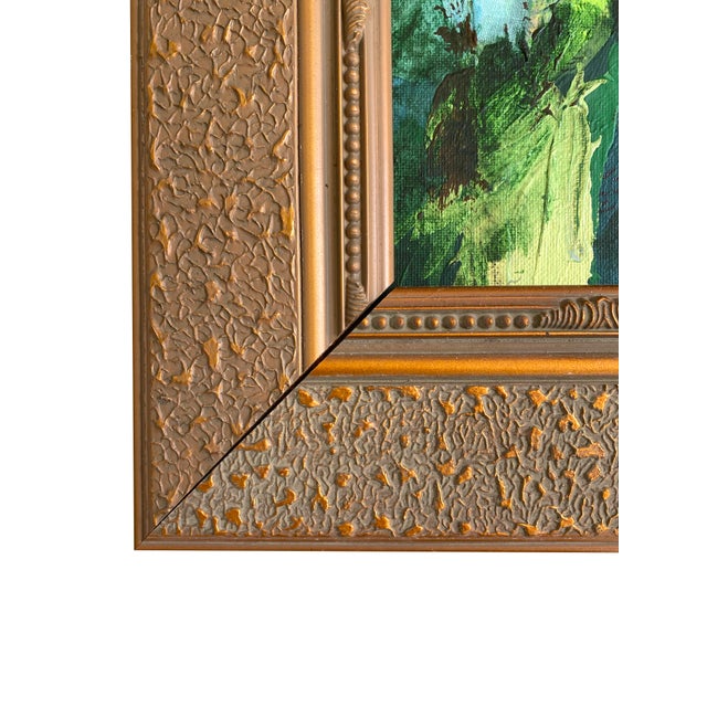 Abstract "Forest Light" 2026 Mini Painting by Jessalin Beutler With VIntage Frame For Sale - Image 3 of 3
