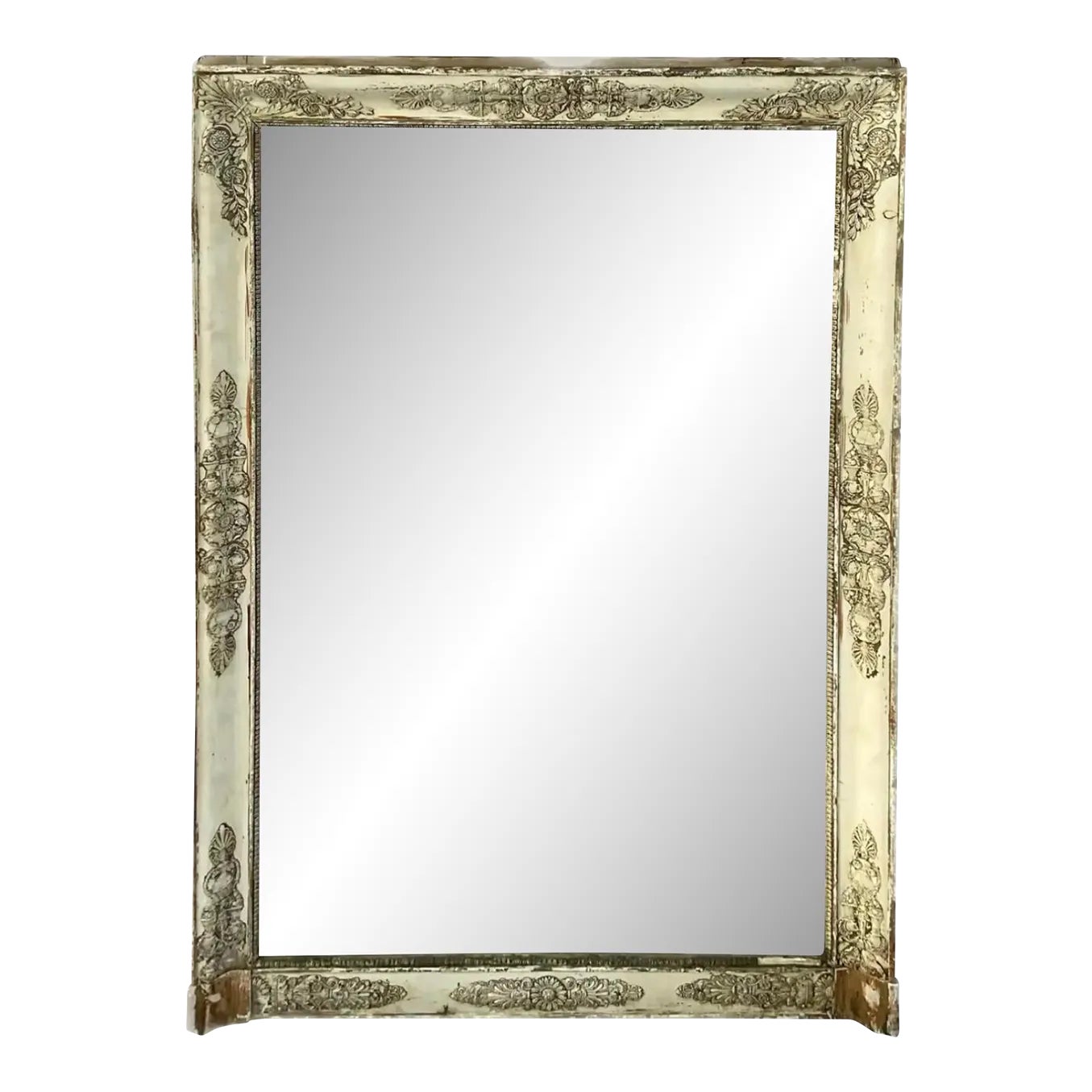 Large French Empire Mirror With Worn Gold Gilt Finish Chairish