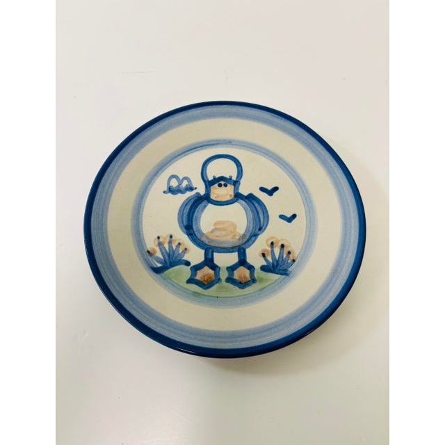 Vintage m.a. Hadley Duck Motif Stoneware Country Scene Blue - Set of 4 Pieces For Sale - Image 10 of 13