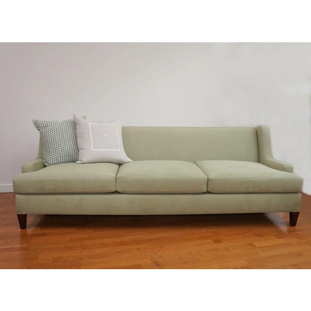 Light Green Maxfield Sofa, Lichen Ultrasuede For Sale - Image 8 of 8