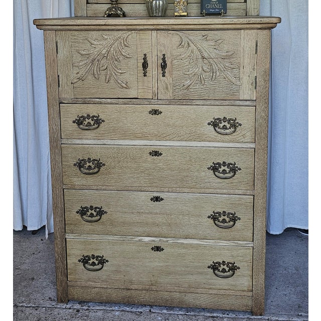Antique Wooden Chiffonier Chest With Attach Mirror Frame. Circa 1920's For Sale - Image 14 of 18