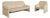 Lauser Atlanta Set Leather Three-Seater Armchair Beige Cream Sofa Couch, Set of 2 For Sale