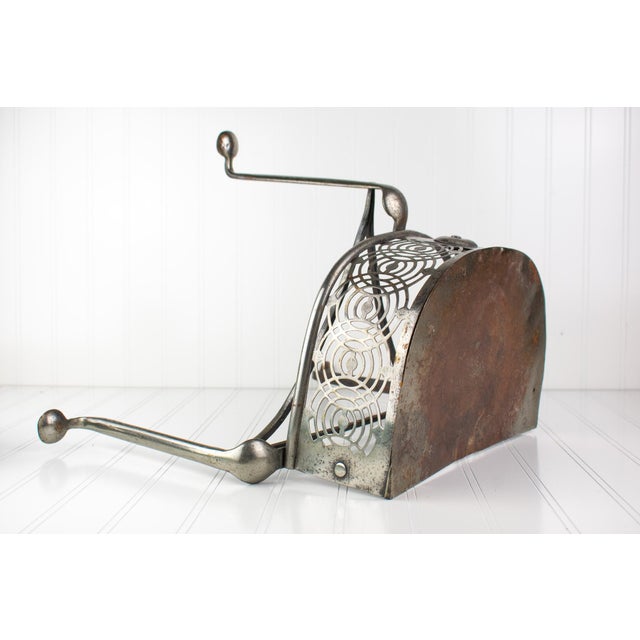 Early 2000s Artisan Industrial Steel Petite Side Table With Cutouts For Sale - Image 9 of 15