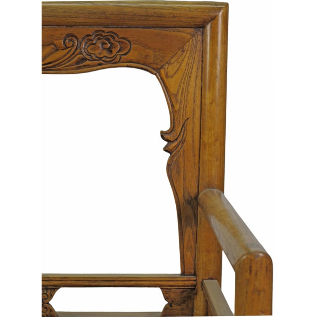 Pair Antique Chinese Low Back Bat Armchair For Sale - Image 12 of 12