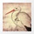 Vintage Crackled Stork Archival Print For Sale