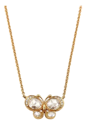 Tiffany & Co. Enchant Diamond Butterfly 18k Rose Gold Pendant Necklace