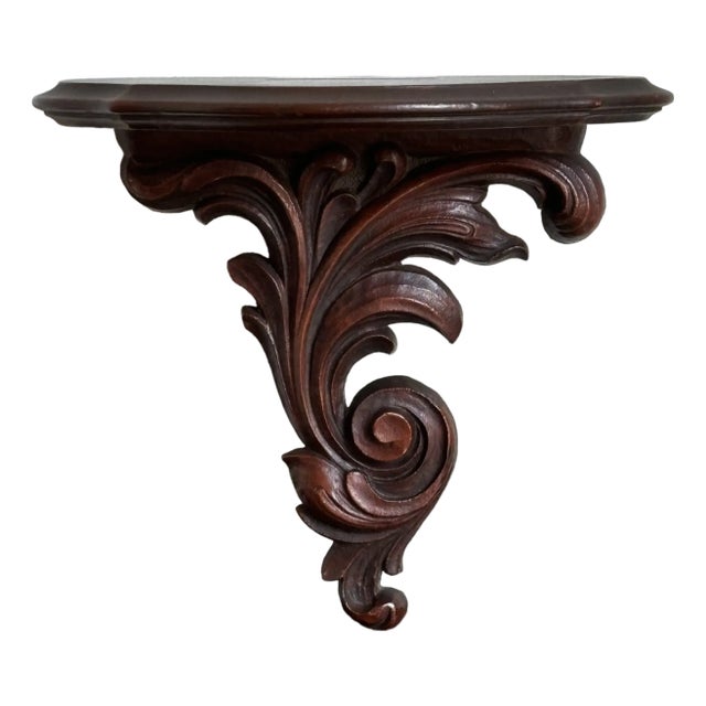 Mid-20th Century Carved Wood Rococo Wall Bracket For Sale
