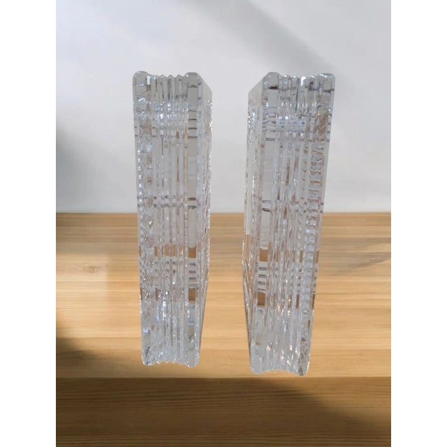 Art Deco 1990s Waterford Crystal Walden Bookends- Set of 2 For Sale - Image 3 of 4
