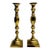 Mid-20th Century Hollywood Regency Sculptural Brass Candlesticks, 15" – Pair For Sale