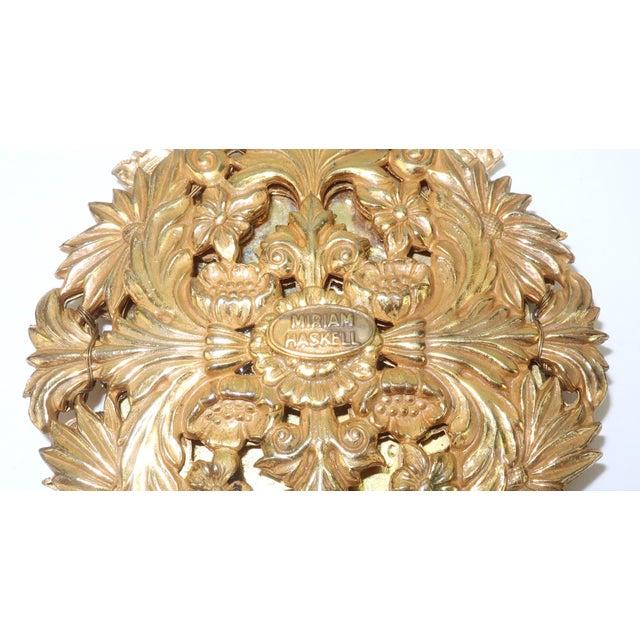 Gold Miriam Haskell Ornate Gold Plated Asian Chinoiserie Medallion Necklace, 1950's For Sale - Image 8 of 12