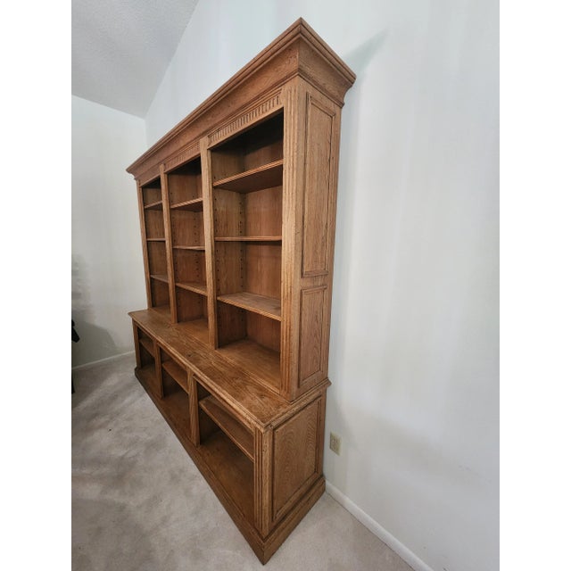 Solid Oak piece, no flaws. Heavy and beautiful! Made in Italy. Heirloom quality furniture. Bottom - 89" L x 19.5" D x 29"...