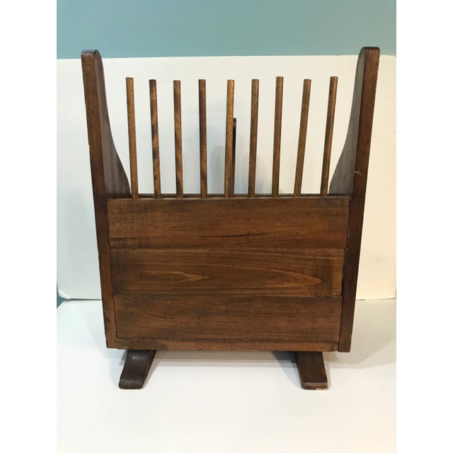 Mid 20th Century Wooden Cranberry Hand Scoop Picker Rake Magazine Rack For Sale - Image 4 of 11