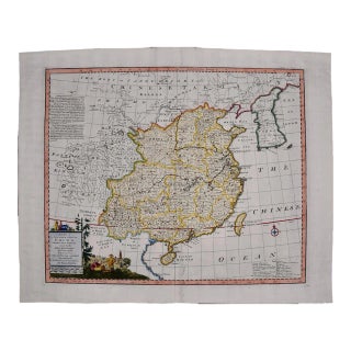 China: An Original 18th Century Hand-Colored Map by Emanuel Bowen , 1744 For Sale
