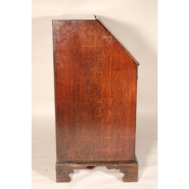 Wood George III Oak Slant Top Desk For Sale - Image 7 of 15