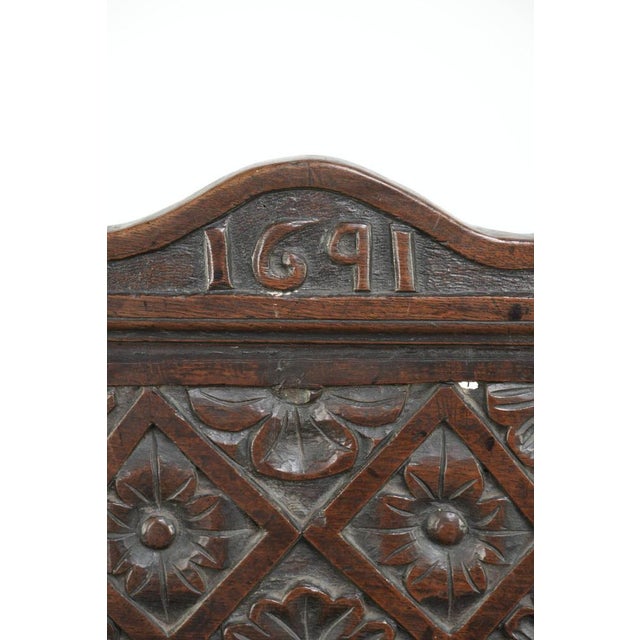 Antique English Wainscott Chair, 1700s For Sale - Image 9 of 16