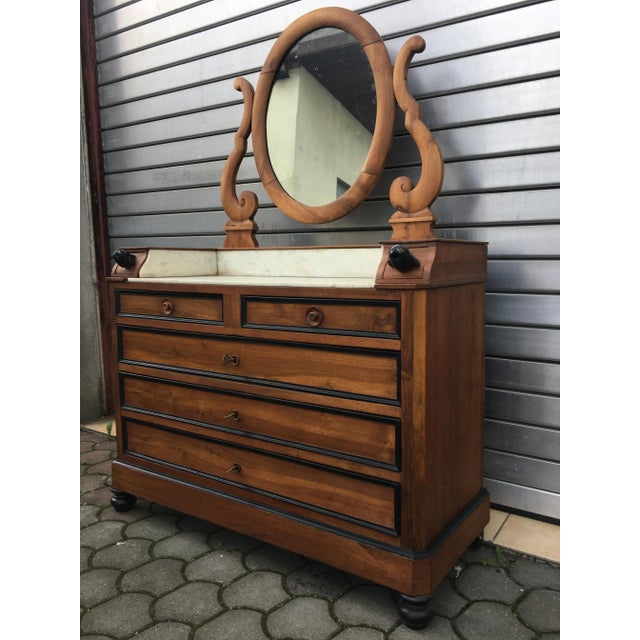 19th Century Walnut and Marble Dressing Table For Sale - Image 5 of 18