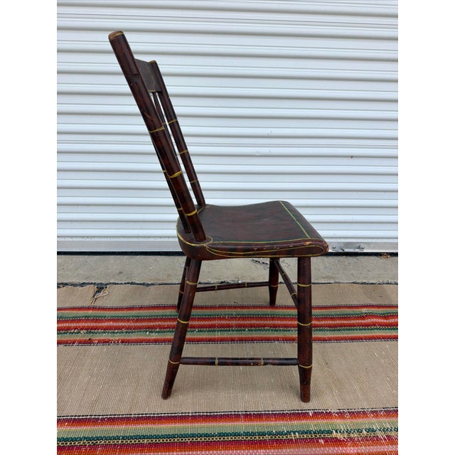 Antique Paint Decorated Pennsylvania Kitchen Windsor Side Chair, Circa 1850's For Sale - Image 12 of 18