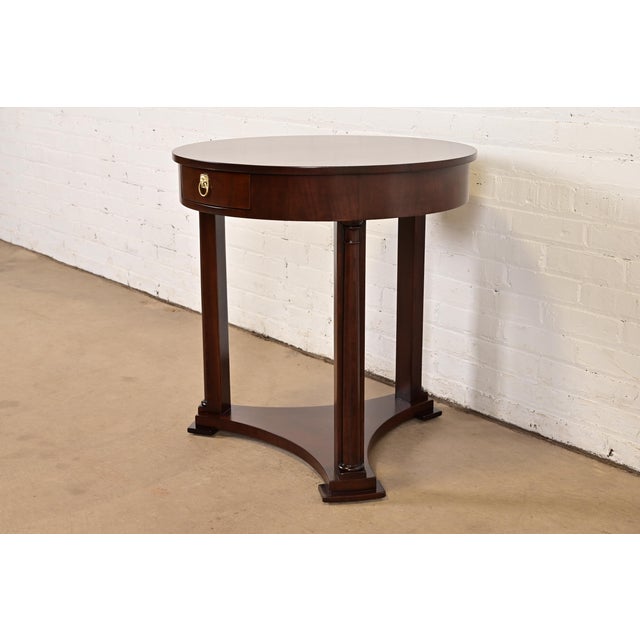 French Baker Furniture French Empire Mahogany Gueridon or Tea Table, Newly Refinished For Sale - Image 3 of 16