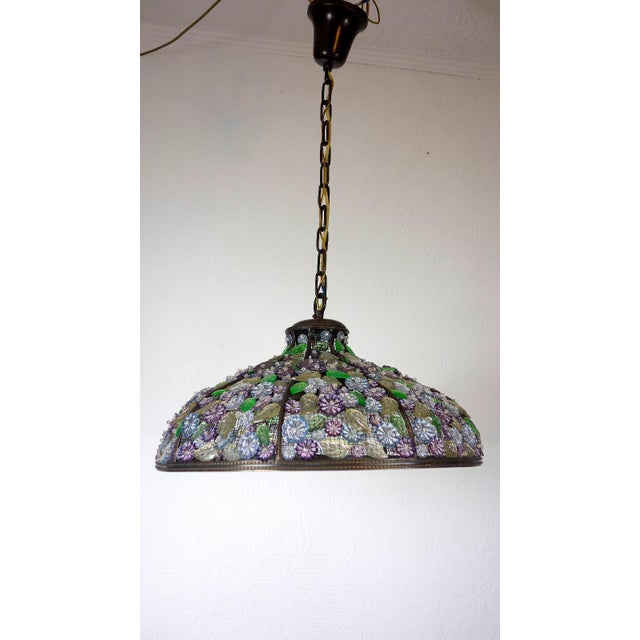 Burnished Brass and Crystal Chandelier from Palwa, 1950s For Sale - Image 4 of 12