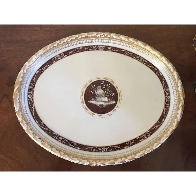 Early 19th Century Continental Porcelain Oval Platter Decorated with an Owl and Oak Leaves For Sale - Image 9 of 10