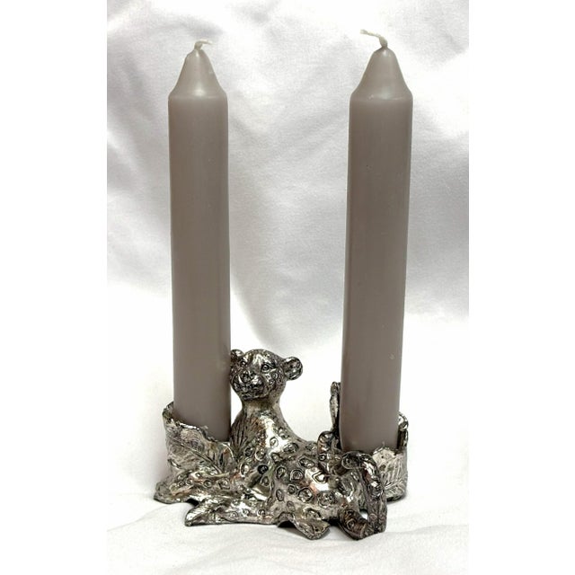 Love this lounging leopard by Arthur Court circa 1998. It is made of cast aluminum and depicts a leopard or jaguar...
