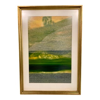 1970s Richard Russell Benda Mixed Media Landscape Painting, Framed For Sale
