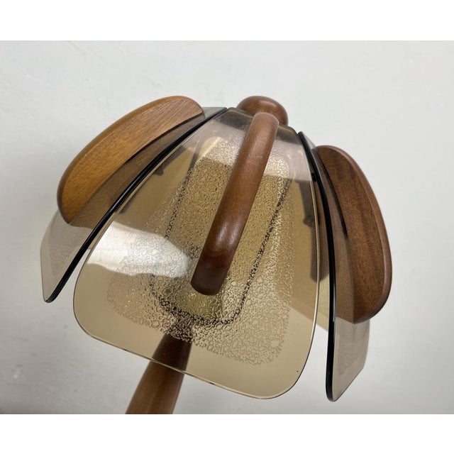 Teak and Amber Glass Table Lamp from Hustadt Leuchten, 1960s For Sale - Image 16 of 18