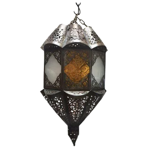 Moroccan Lantern Handcrafted Moorish Metal and Glass