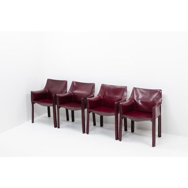 1990s CAB 413 Armchairs by Mario Bellini for Cassina, 1990s, Set of 4 For Sale - Image 5 of 17