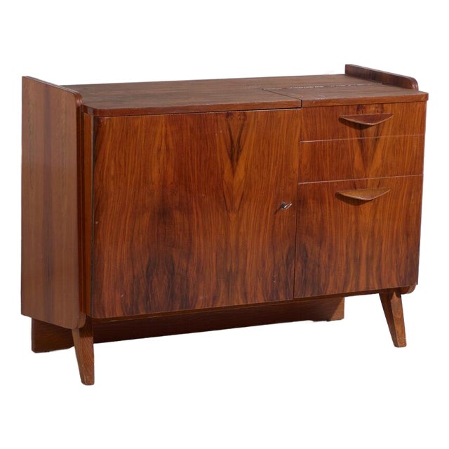 Mid-Century Asymmetric Walnut Sideboard by Amaru For Sale