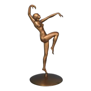 1920s Vintage Henri Lautier Art Deco Dancer Copper Sculpture