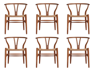 Wishbone Chairs by Hans J. Wegner for Carl Hansen & Sons, 1960s, Set of 6